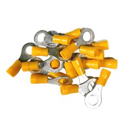 100 COSSES JAUNES À OEIL DIAMÈTRE 8 mm - SECTION CÂBLE :2,63-6,64 mm² (DIAMÈTRE FIXATIONS : 8 mm)